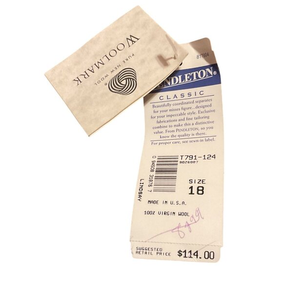 NWT Pendleton Lindsay Tartan Plaid Pants Size 18 100% Virgin Wool Red Green Line - Picture 3 of 5